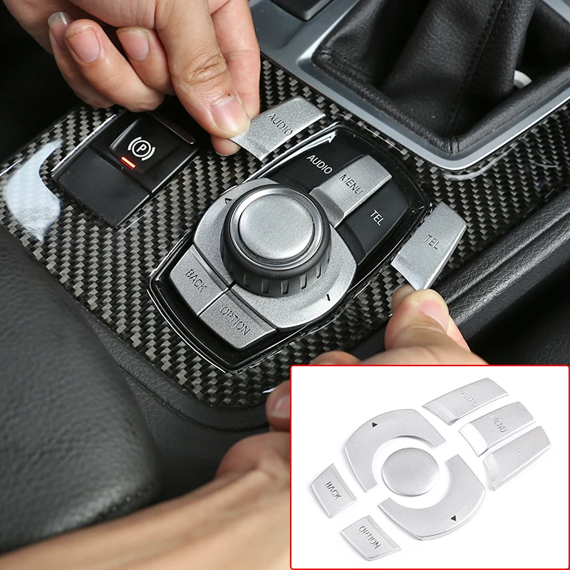 Car Part Console Gear Multimedia Knob Switch Button Cover For BMW 1 2 3 Series X1 X2 F20 F30 F45F46 F47 F48 Interior Accessories