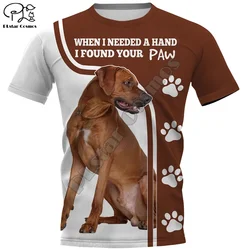 Mens women Rhodesian Ridgeback 3d t shirt Summer Dogs Print tshirts tees casual short sleeve tops quick dry harajuku tee