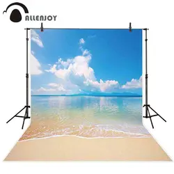 Allenjoy photophone background Summer beach sky sand sea ocean clouds natural scenery photography backdrops photocall photobooth