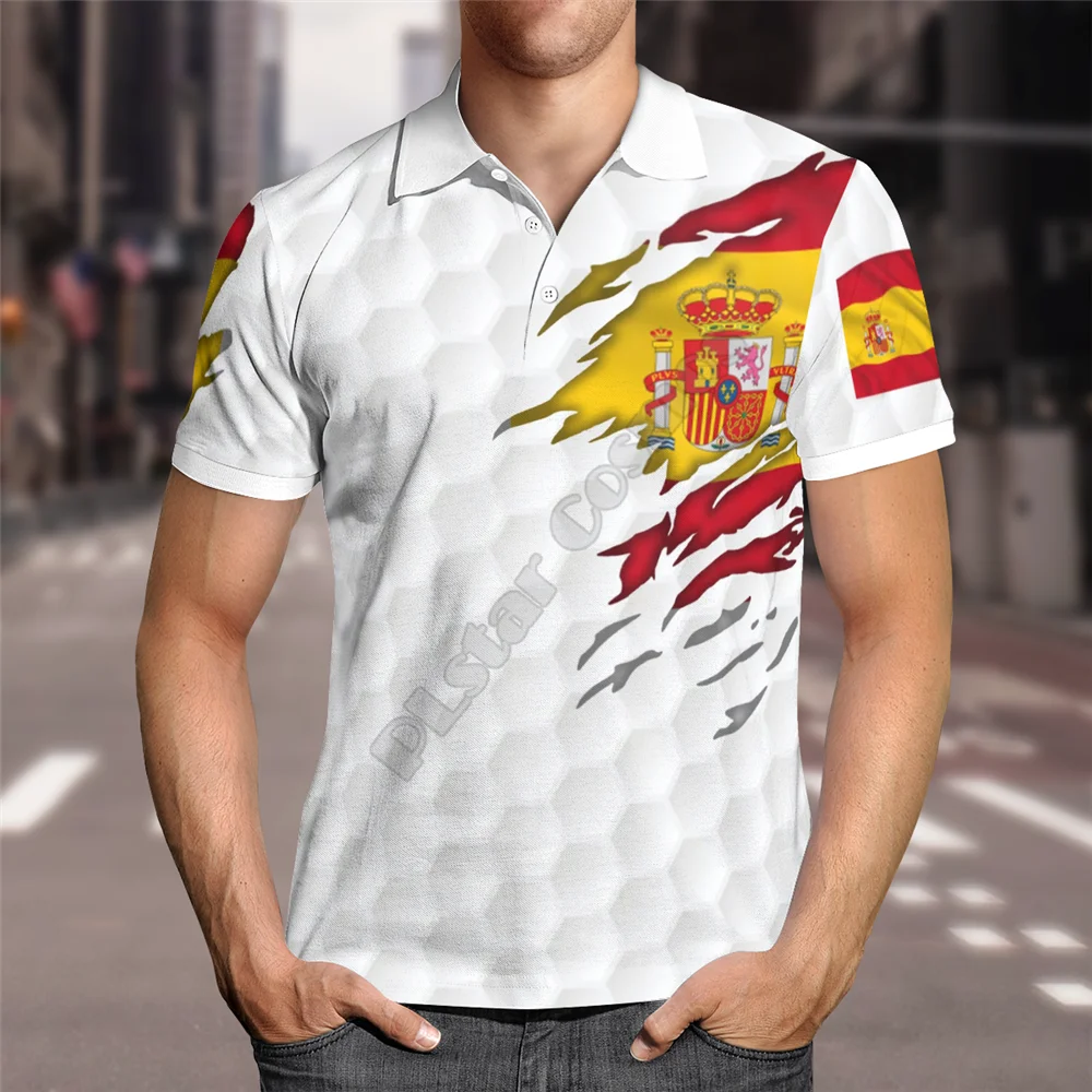 

Hawaii Polo Shirt Spain Flag 3D All over print Polo Shirt Men for Women Short Sleeve Summer T-shirt