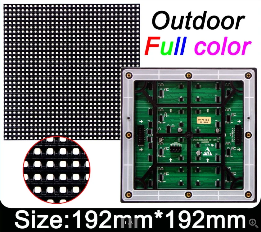 Module d'affichage électronique LED haute définition P6, panneau d'affichage LED polychrome, 192x192mm, 32x32 pixels