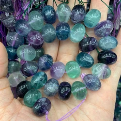 Natural Multicolor Fluorite Stone Beads 15'' Rondelle DIY Loose Beads For Jewelry Making Women Beads Bracelet Necklace Gift