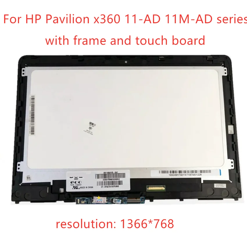 

11.6" 925388-001 For HP Pavilion X360 11M-AD013DX 11-AD LED LCD HD Display Touch screen Digitizer Assembly 1366*768