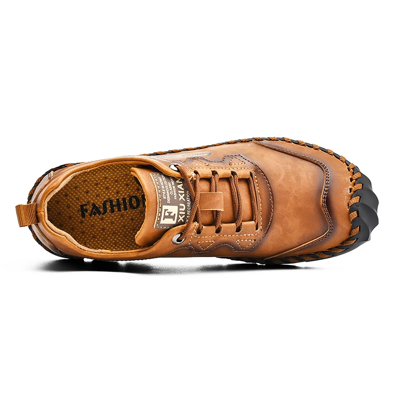 Fashion Men Casual Leather Shoes Quality Split Leather Men Shoes Loafers Flats Outdoor Moccasins Shoes Man Plus Size