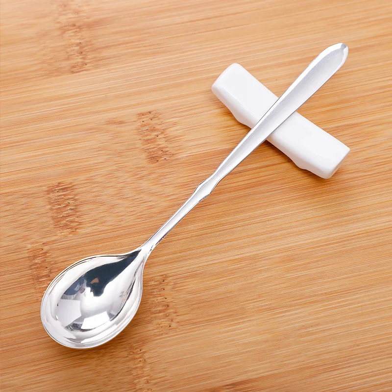 Sterling silver 999 spoon long handle rice spoon coffee spoon soup spoon round spoon handmade silver tableware gift for baby