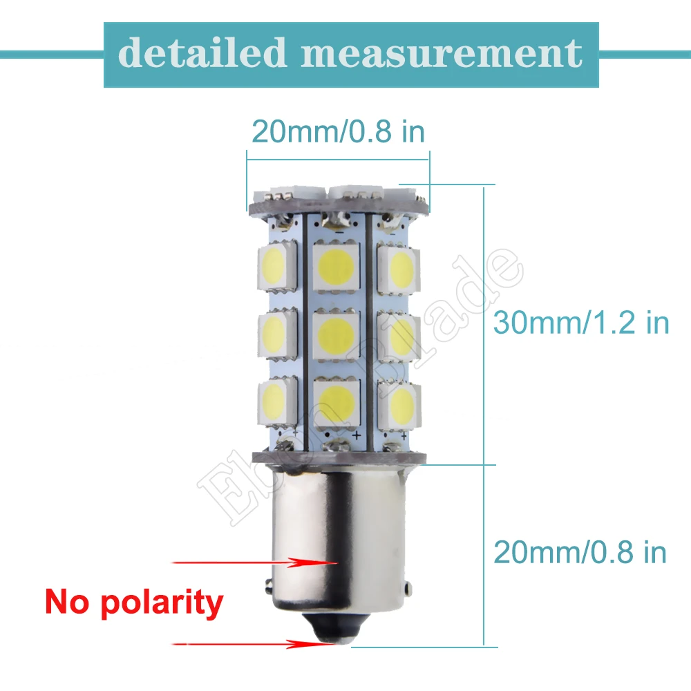 1Pcs 6V 6 Volt 1156 BA15S LED Bulb 27 SMD 5050 P21W Backup Reverse Lamp DRL Turn Signal Light For Classic Car Motorbike 6000K