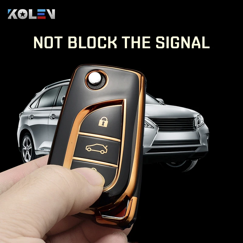 Funda de TPU con tapa para llave de coche, carcasa Fob para Toyota Hilux Corolla RAV4 Yaris Avensis Aygo Verso Scion TC Auris, accesorios