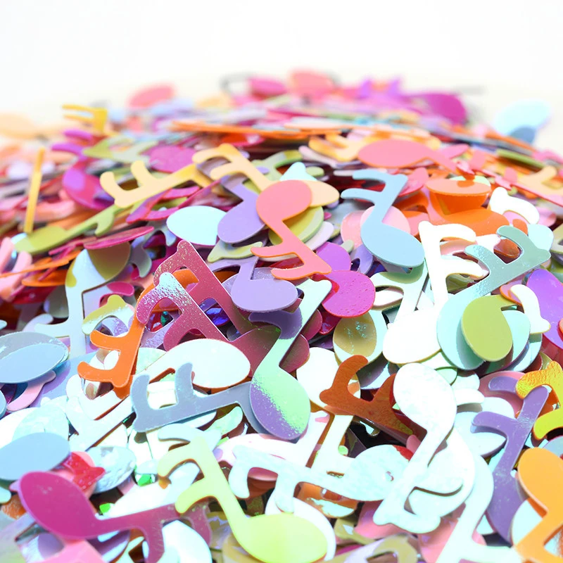 Shining Sequins musical notes star and moon shape shiny PVC loose nail sequins handmade wedding decoration confetti