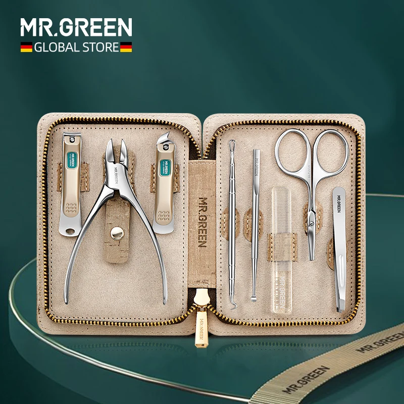 MR.GREEN Manicure Set Pedicure Sets Nail Clipper Stainless Steel Professional Nail Cutter Tools with Travel Case Kit