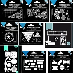 2024 New Metal Labels Cutting Dies For Scrapbooking Triangle Star Tickets Circle Tag Stencils Card Making Crafts Embossing