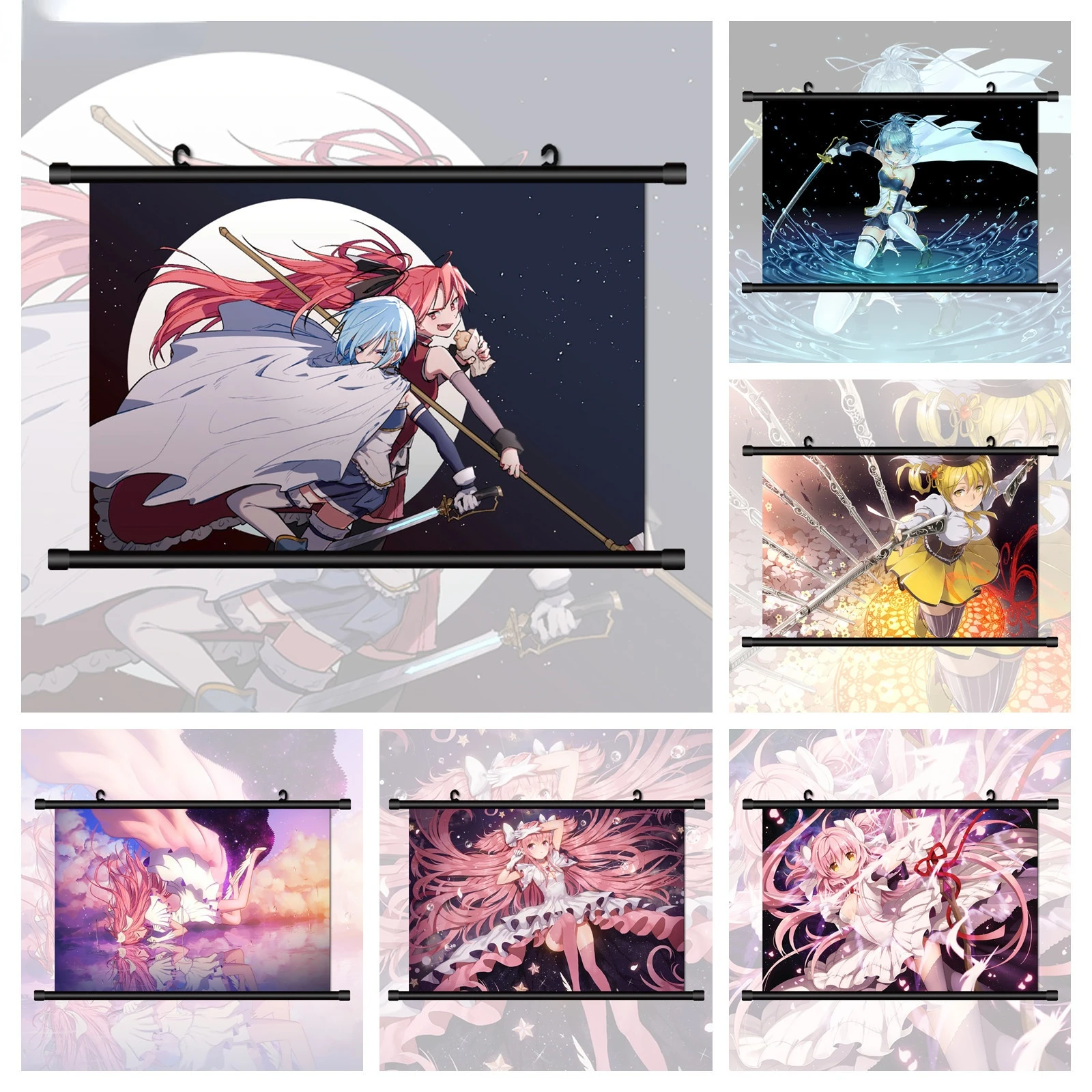 Canvas Painting Puella Magi Madoka Magica Mami Kyoko Sayaka Anime Manga Wall Art Deco Picture Bedroom Home Decoration