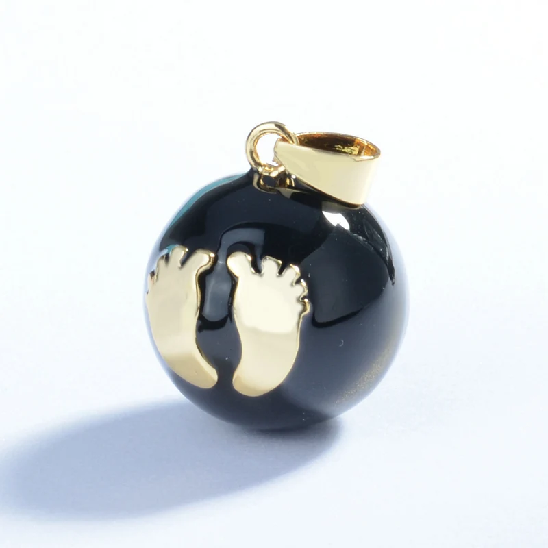 Baby Handprint Double Hearts Stars And Moon Pattern Mexican Bola Harmony Pregnancy Pendant Maternity Ball Angel Necklace