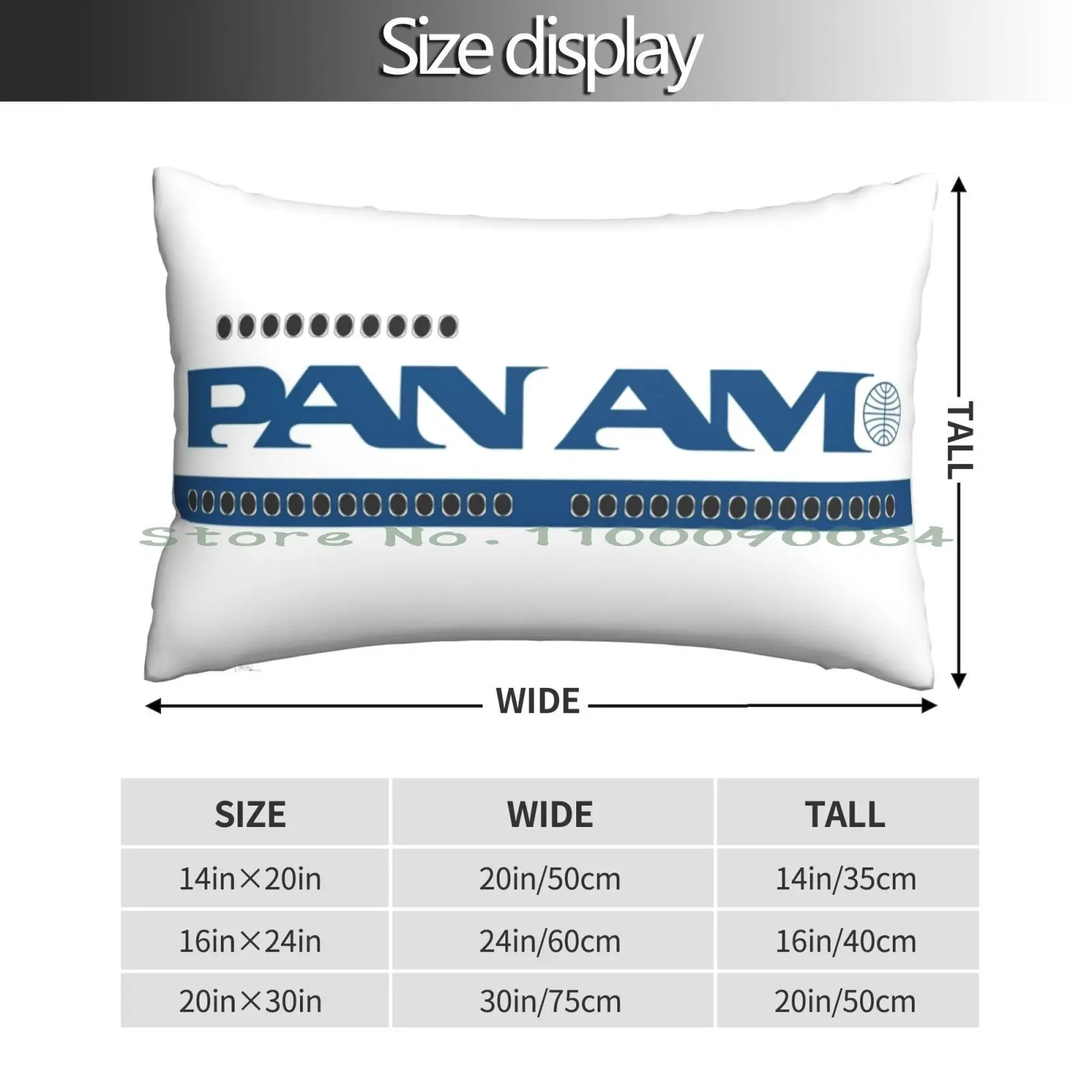 Pan Am 747 Style Pillow Case 20x30 50*75 Sofa Bedroom Pan American World Airways Panamfanart Rbpartnerprogram 747 Boeing Flight