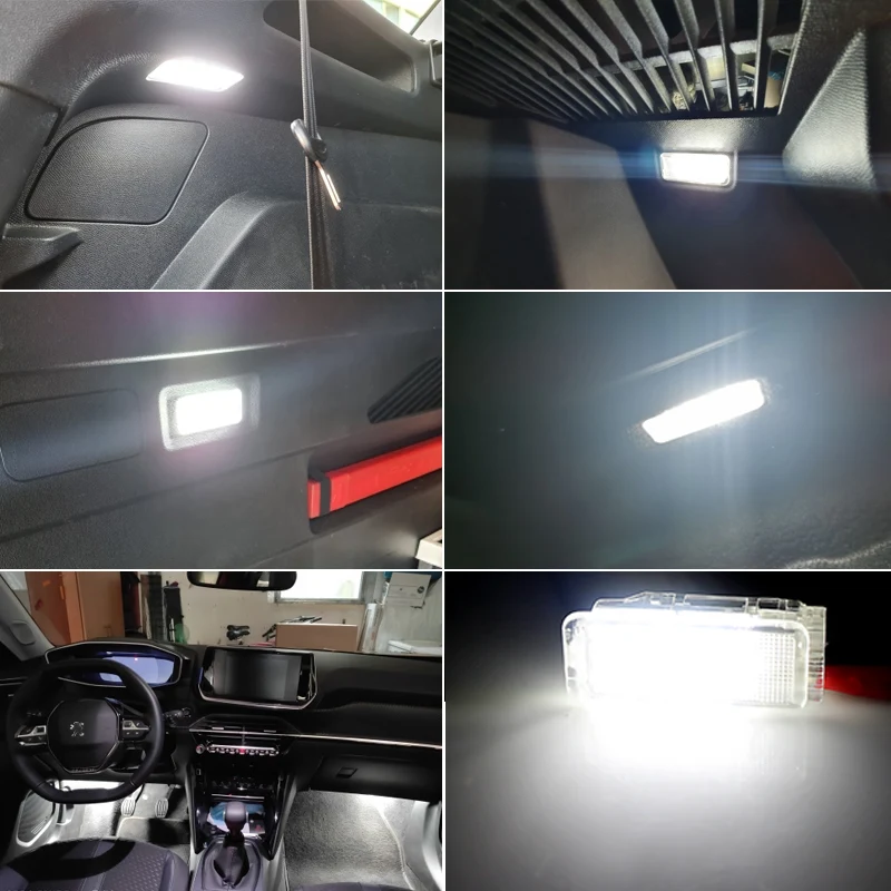 For Peugeot 1007 206 207 306 307 308 3008 406 407 5008 607 806 12V LED Trunk Luggage Interior Lights Boot Glove Box Lamp
