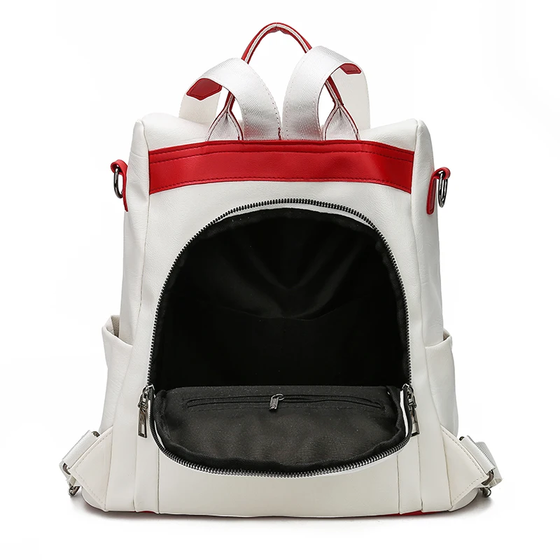Multifunctional Backpack Women Leather Backpacks Female White School Bags For Teenage Girls Shoulder Bag Travel BackPack Mochila