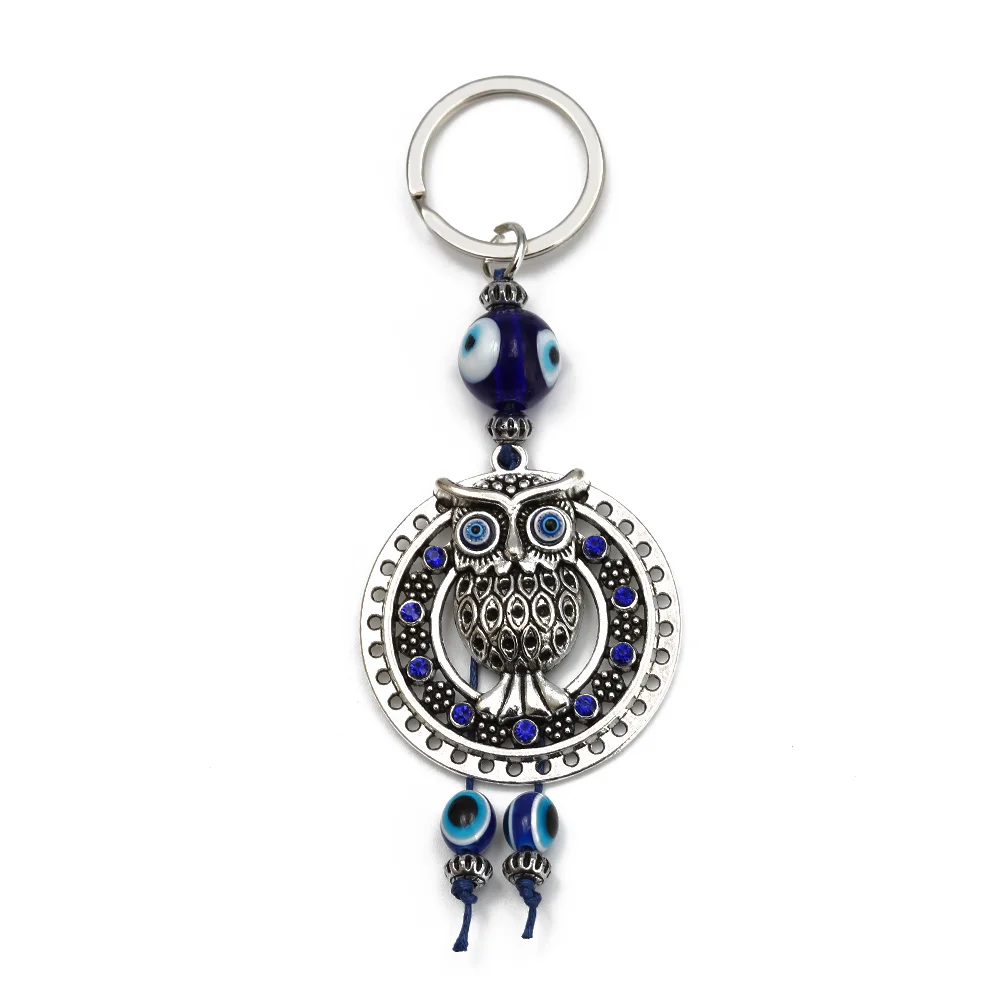 EVIL EYE new  turkey blue owl animal key chain for women handbag decoration keychain for man woman  jewelry accessories