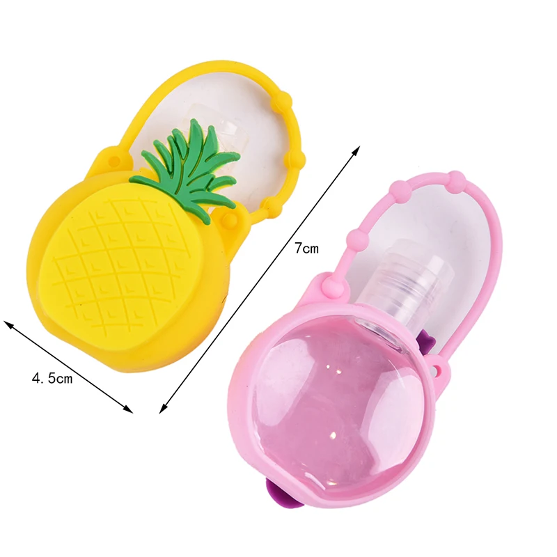 1PCS 30ml Fruit Silicone Mini Hand Sanitizer Hand Gel Holder Portable Safe Gel Holder Travel Shampoo Soap Dispenser Bottle