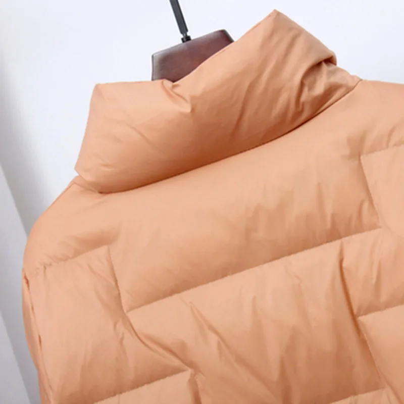 Veste d'hiver pour femme, Parka Ultra légère, 2021 duvet de canard blanc, col montant, chaud, manches longues, courte, ample, nouvelle collection 90%