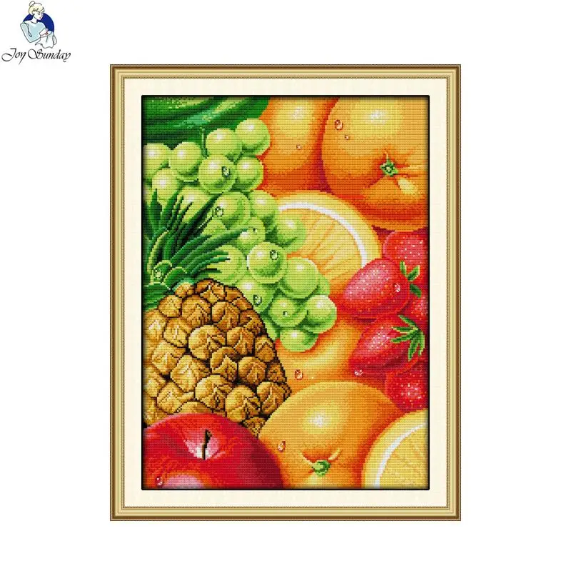 Fruit pattern cross stitch kit DIY still life pattern 14CT 11CT count stamping canvas fabric embroidery needlework kitchen decor