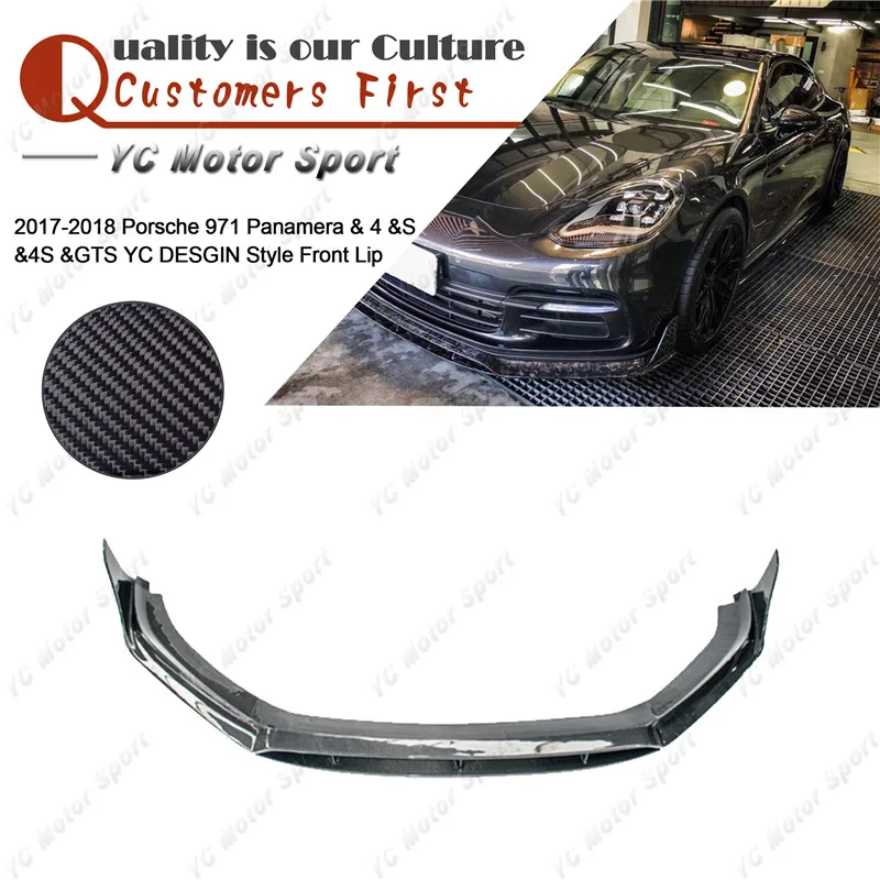 

Car Accessories Carbon Fiber YC DESGIN Front Lip Fit For 2017-2018 Panamera 971 & 4 & S & 4S & GTS Front Bumper Lip Splitter