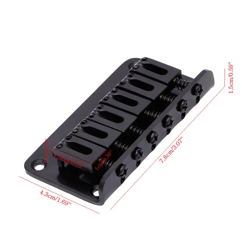 Guitar 6 String Metal Hardtail Bridge Black For Electric Guitar With Screws New R66E