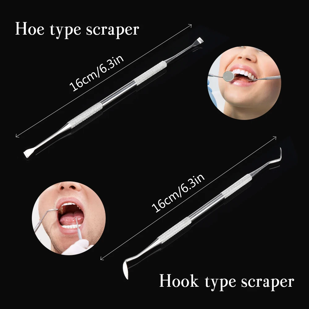 4 PCS Dental Hygiene Tool Kit Oral Care Tool Instruments Dentist Tartar Scraper Scaler Calculus Plaque Remover Teeth Cleaning