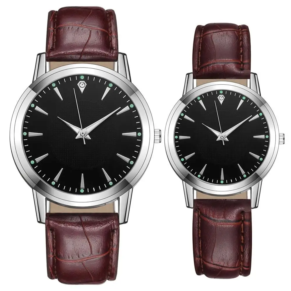 Montres lumineuses pour Couple amoureux, bracelet en cuir véritable, pour cadeau, nouvelle collection