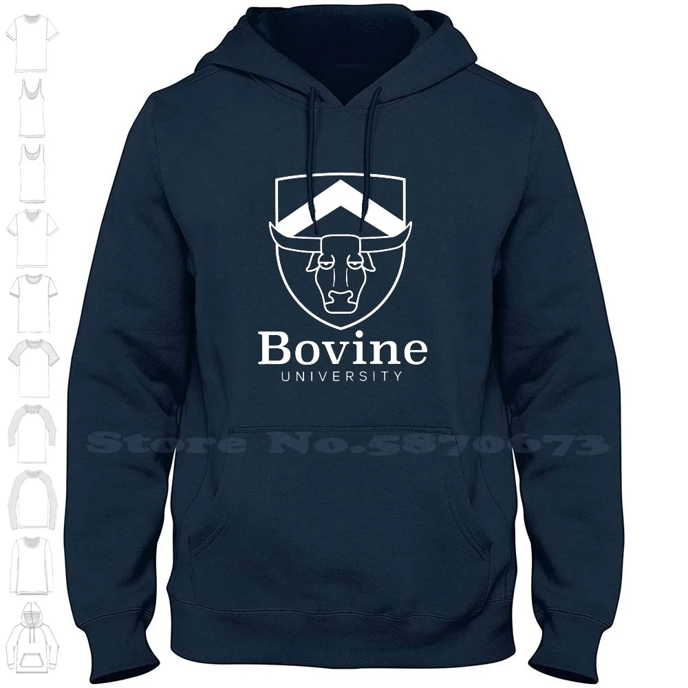 The-Bovine University | White 100% Cotton Hoodie T-Shirt Bovine University Lisa Cows Troy Mclure Meat The Homer Bart Marge