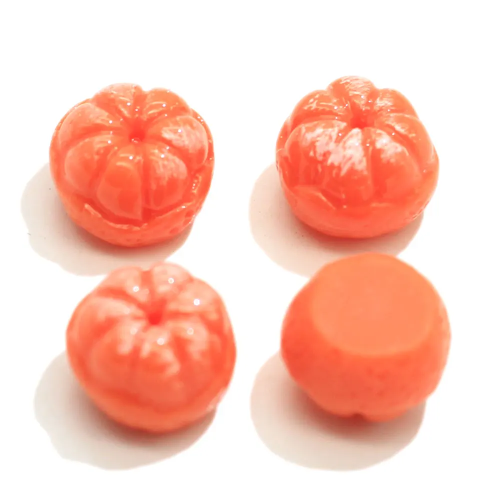 Kawaii Red Round Flatback Resins Orange Mini Fruits Cabochon Charms for Hair Clip Hairpin DIY Craft Jewelry Decoration