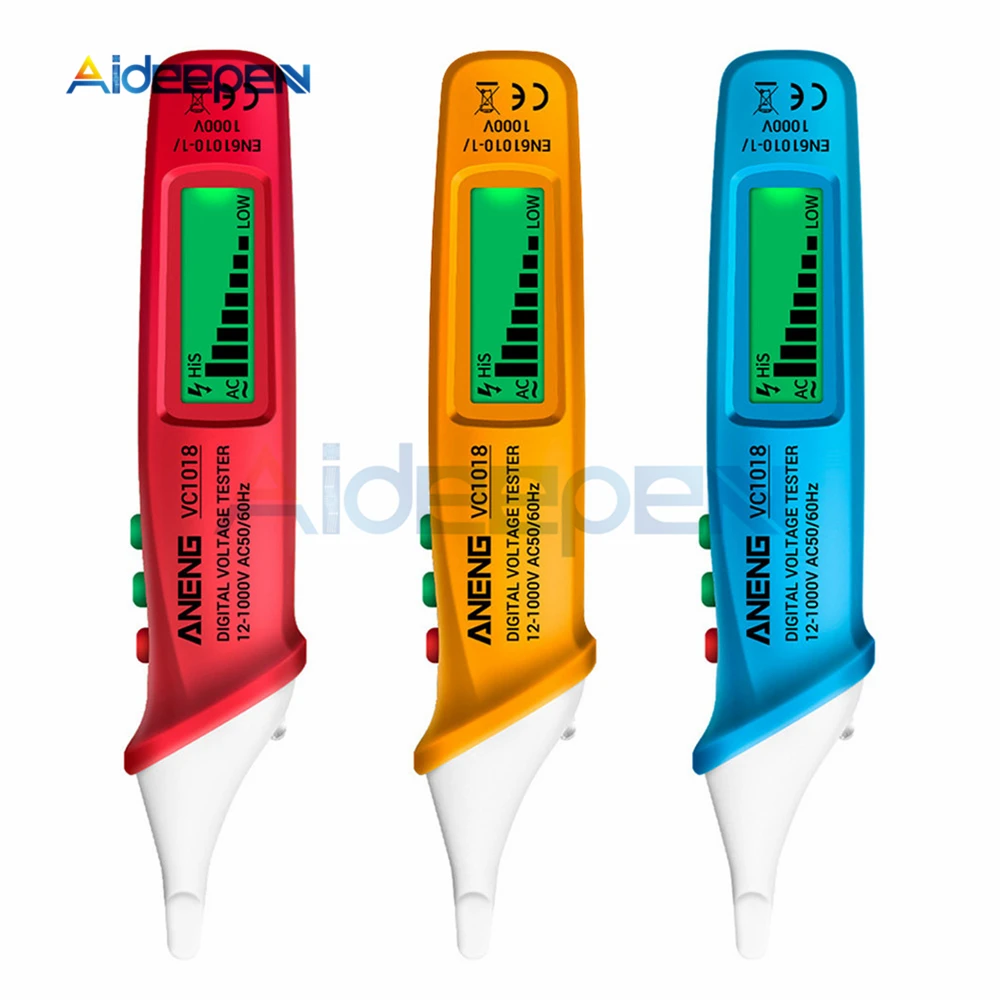

VC1018 Non-contact Electric Sensor Tester Pen Digital Intelligent AC Voltage Meter 1000V Voltmeter Buzzer Detector For Electric