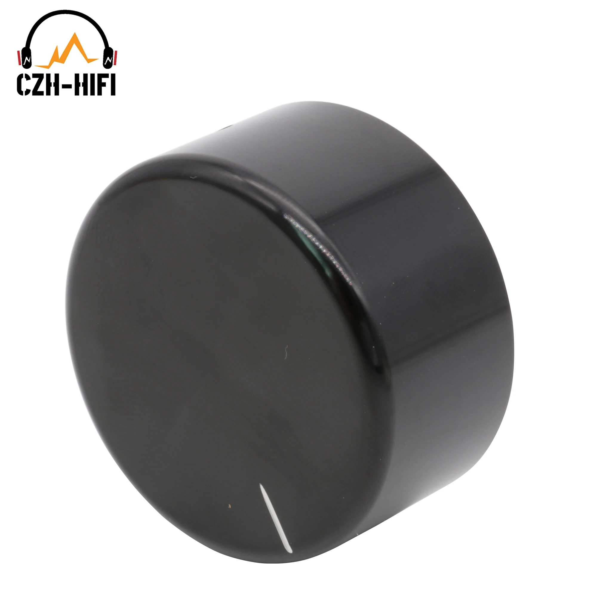 1pc 38mm 44mm cnc bearbeitet schwarz silber massiv aluminium knopf kappe für audio verstärker potentiometer dac cd lautstärke sound diy – Detail 6