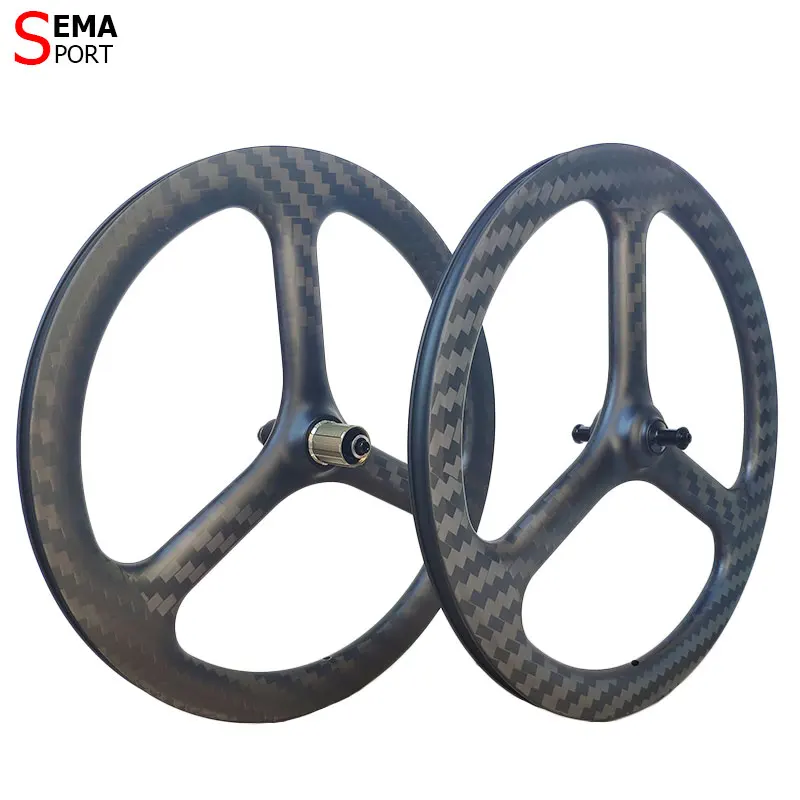 2020 new high quality full carbon wheel SEMA 20inch 451 trispoke wheelset v disc brake 3spoke bicycle parts custom bike rim