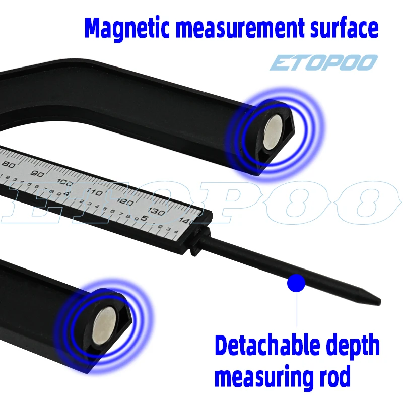 Digital Depth Gauge Digital Tread Depth Gauge LCD Magnetic Self Standing Aperture 80mm Hand Routers