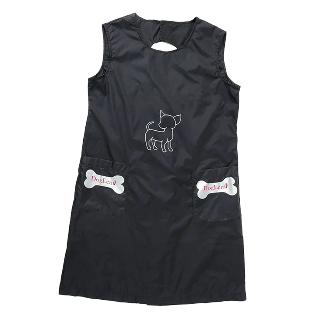 Sleeveless Pet Grooming Apron Professional Pet Salon Workwear Smock with Pocket Waterproof Grooming Apron Smock for Cat Dog