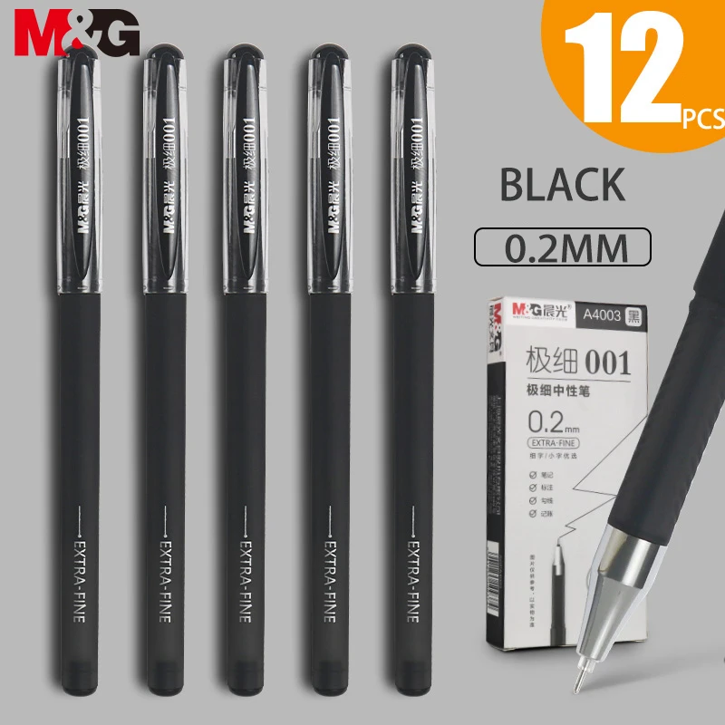 

M&G Ultra Fine point Gel Pen 0.2MM/0.28mm/0.35mm/0.38mm Black Blue Red ink refill gel pen school office supplies stationery