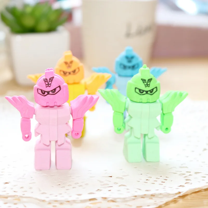 1Pc Cartoon Creatieve Armor Robotics Studenten Gum Gum Student Briefpapier Groothandel Rubber Groothandel