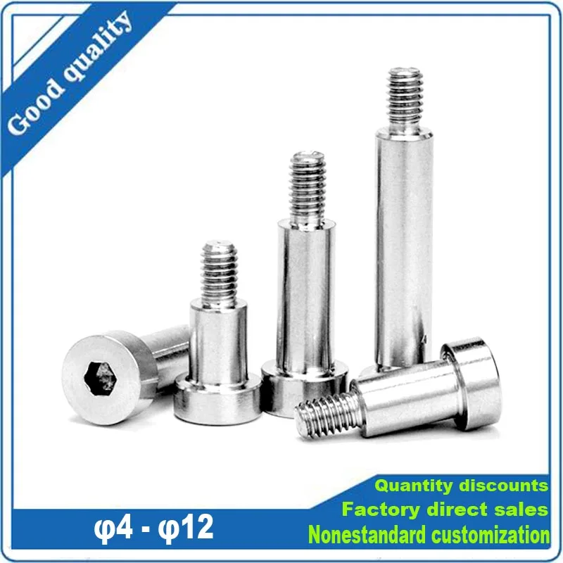 

1pc M2M2.5 M3 M4 M5 M6 M8 M10 M12 A2 Stainless Steel Hex Hexagon Socket Cap Head Shoulder Roller Bearing Stuff Screw Allen Bolt