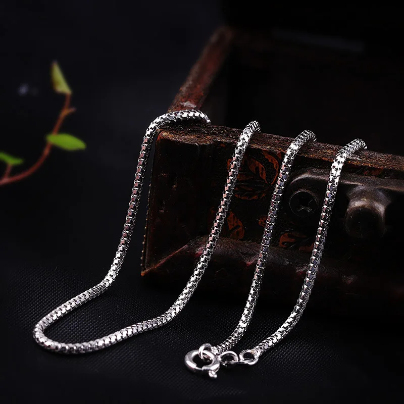 BOCAI 2023 New Fashion Real Pure S925 Silver Jewelry Accessories 1.6MM Bag Valley Chain Woman Necklace