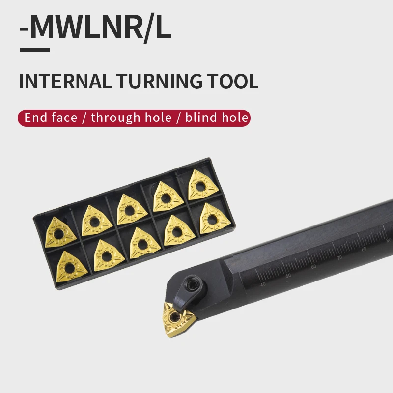 1pc S16Q-MWLNR08 S20R-MWLNR08 S25S-MWLNR08 Internal Turning Tool Holder WNMG Carbide Inserts Lathe Bar CNC Cutting Tools Set