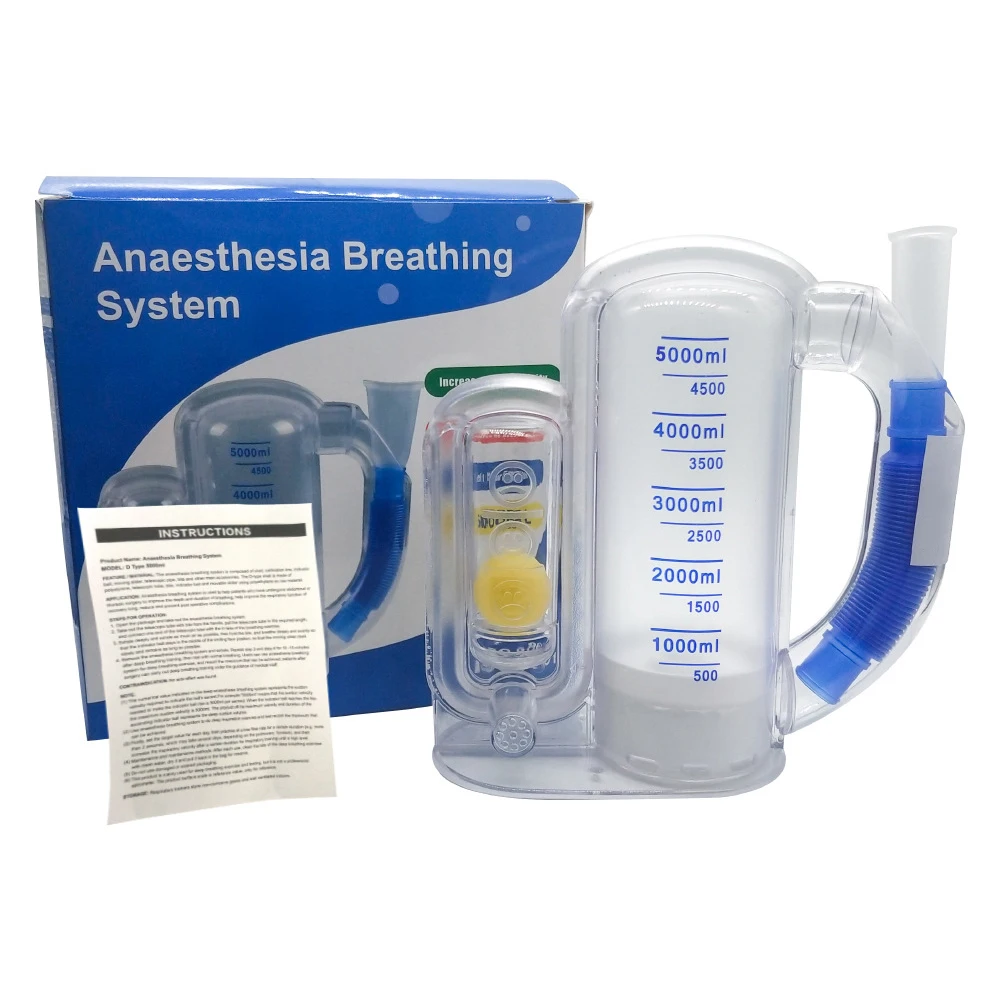 1 Set 5000ml Volumetric Exerciser Lung Breathing Exerciser Vital Capacity Apparatus Spirometer Rehabilitation Trainer