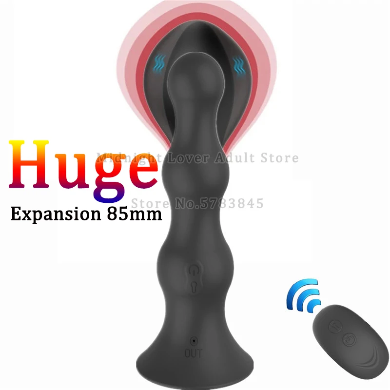 Wireless Remote Inflatable Anal Plug Vibrator Suction Cup Dildo Expandable Big Butt Plug Prostate Massage SM Men Women Sex Toys