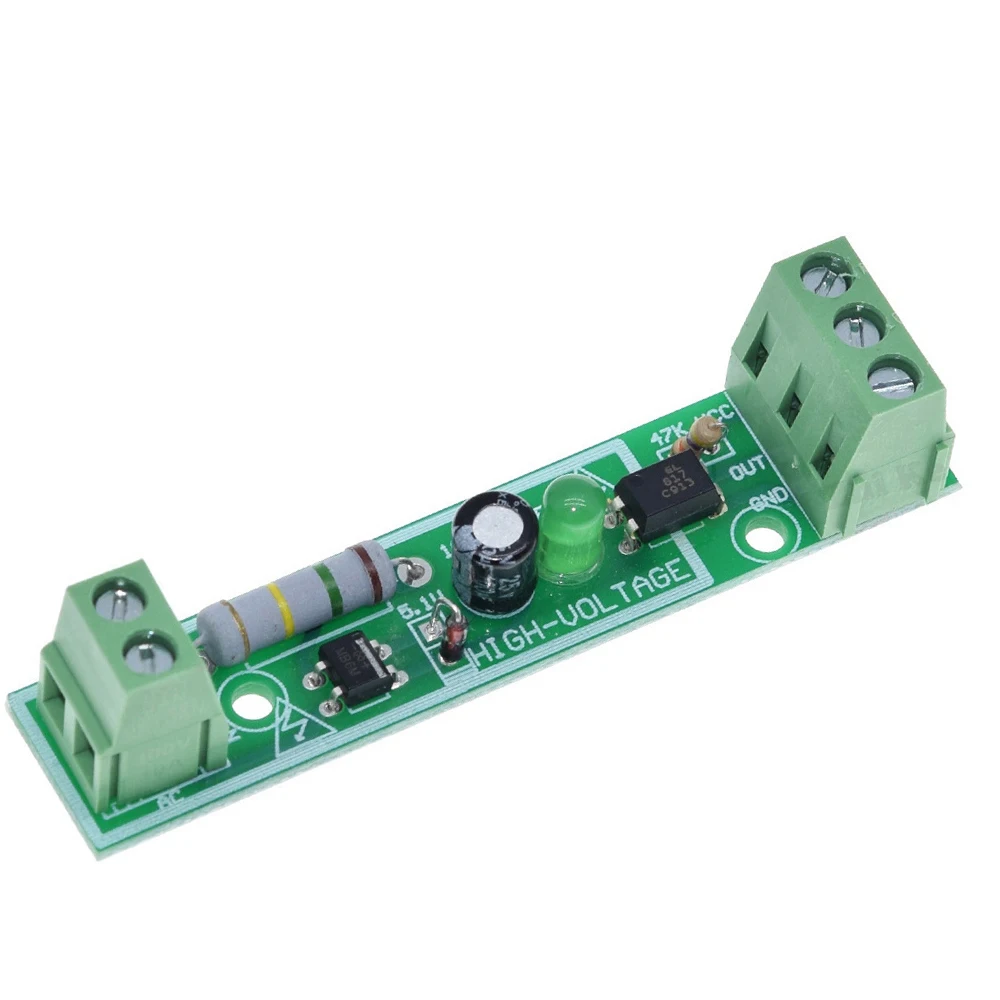 TTL AC 220V Optocoupler Isolation Module SCM Testing Board Voltage Detection Adaptive for PLC 1Bit 1 Channel