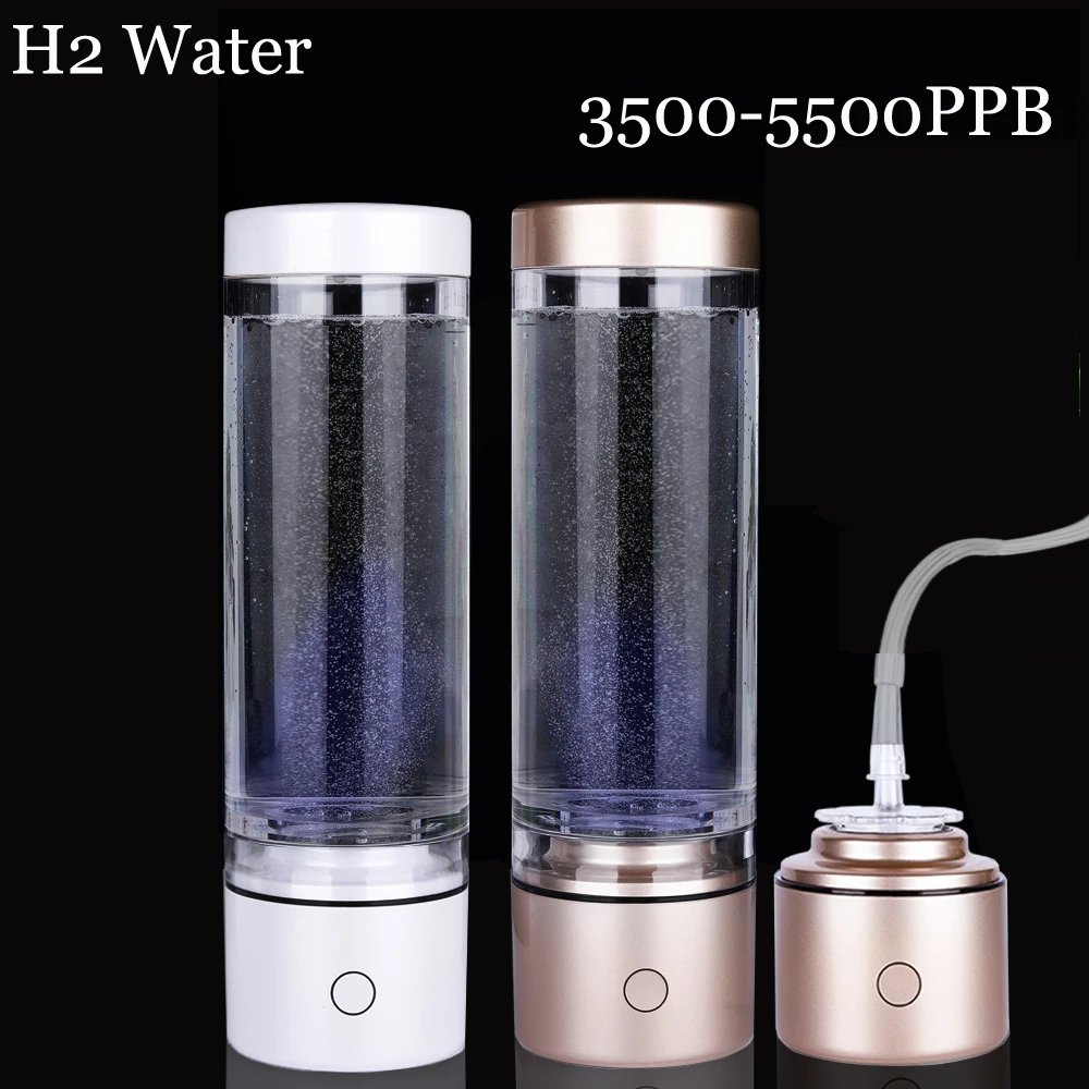 

Up to 5500ppb Hydrogen Water Generator SPE/PEM Electrolytic Ionizer Mini H2 Gas Ventilator Rechargeable Nano Cup Anti-Aging