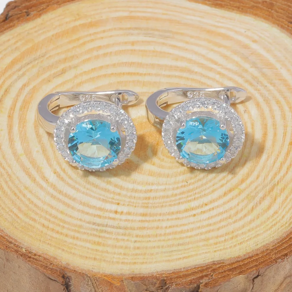 CiNily Authentic Mystery Topaz Cubic Zirconia 925 Sterling Silver Stud Earrings for Party Women Fine Jewelry Earring SE043