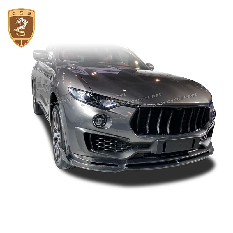 New Arrivals For Maserati Levante Front Bumper Lip Upgrade Real Carbon Fiber Front Diffuser Lip Auto Accessories Decoration