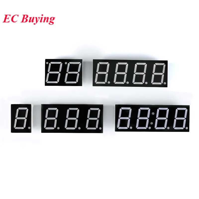 2 szt./1 szt. 0,8-calowy wyświetlacz cyfrowy, 1-bitowy, 2-bitowy, 3-bitowy, 4-bitowy, 7-segmentowy, 0,8-calowy wyświetlacz LED, wspólna anoda, wspólna katoda, zegar, 0,8 cala, czerwony, DIY — zdjęcie 3
