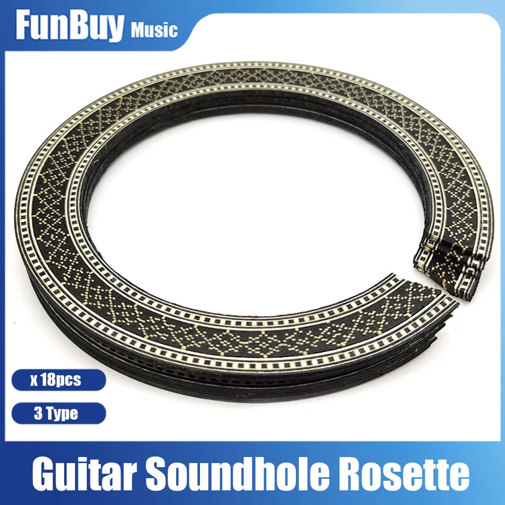 9Pair Wood Classical Guitar Soundhole Rosette Inlay Guitar Sound Hole Decoration Guitar Accessories