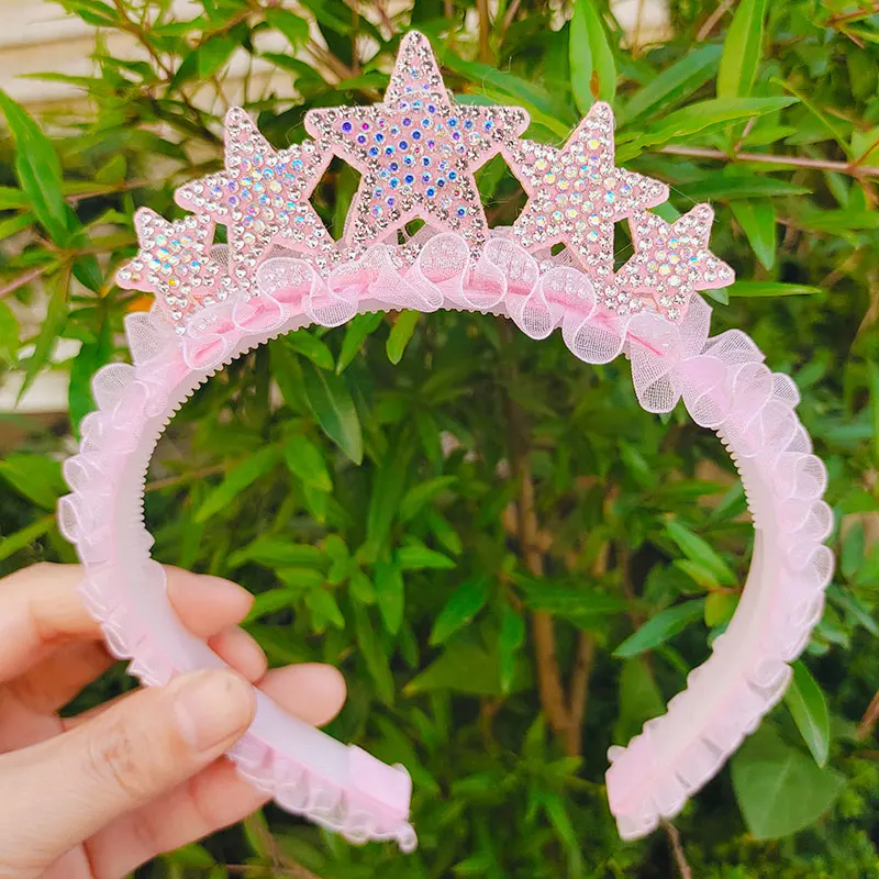 Crown for Girls kids headwear Tiaras Baby Girl Head Band Baby Girls Headwear Tiara Head Wrap Birthday Party Gi