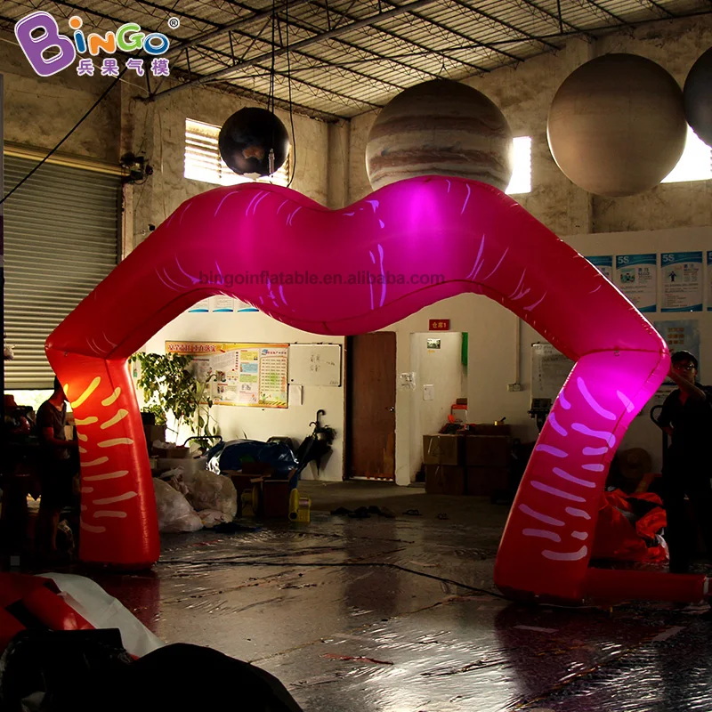 

ADVERTISING ARCH 5x3mH Inflatable Valentine'day Lighting Lip Arches Air Blow Customized Archway Wedding Decoration Entrance Item