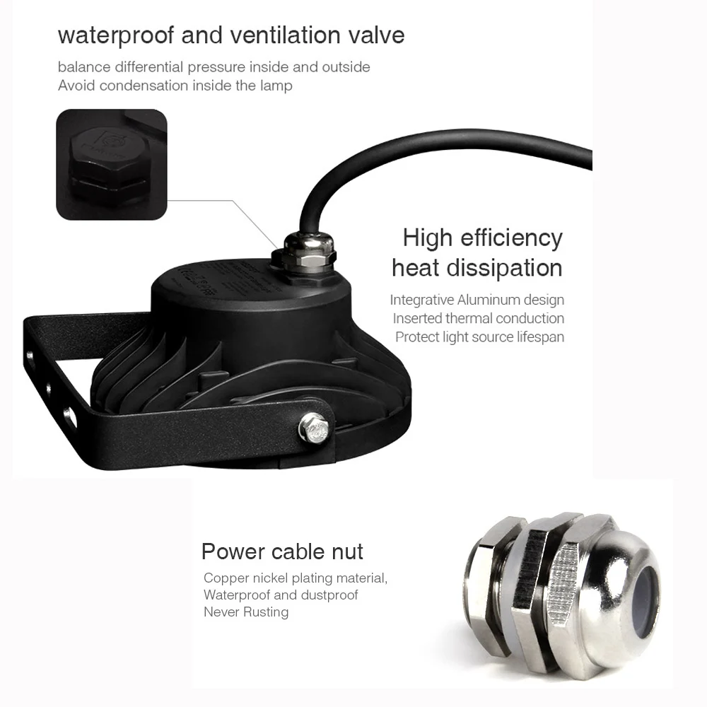 New upgrade 9W RGB+CCT Smart LED Garden Light 900LM Waterproof Outdoor LED Lighting IP66,AC 220V Color Temperature: 2700~6500K